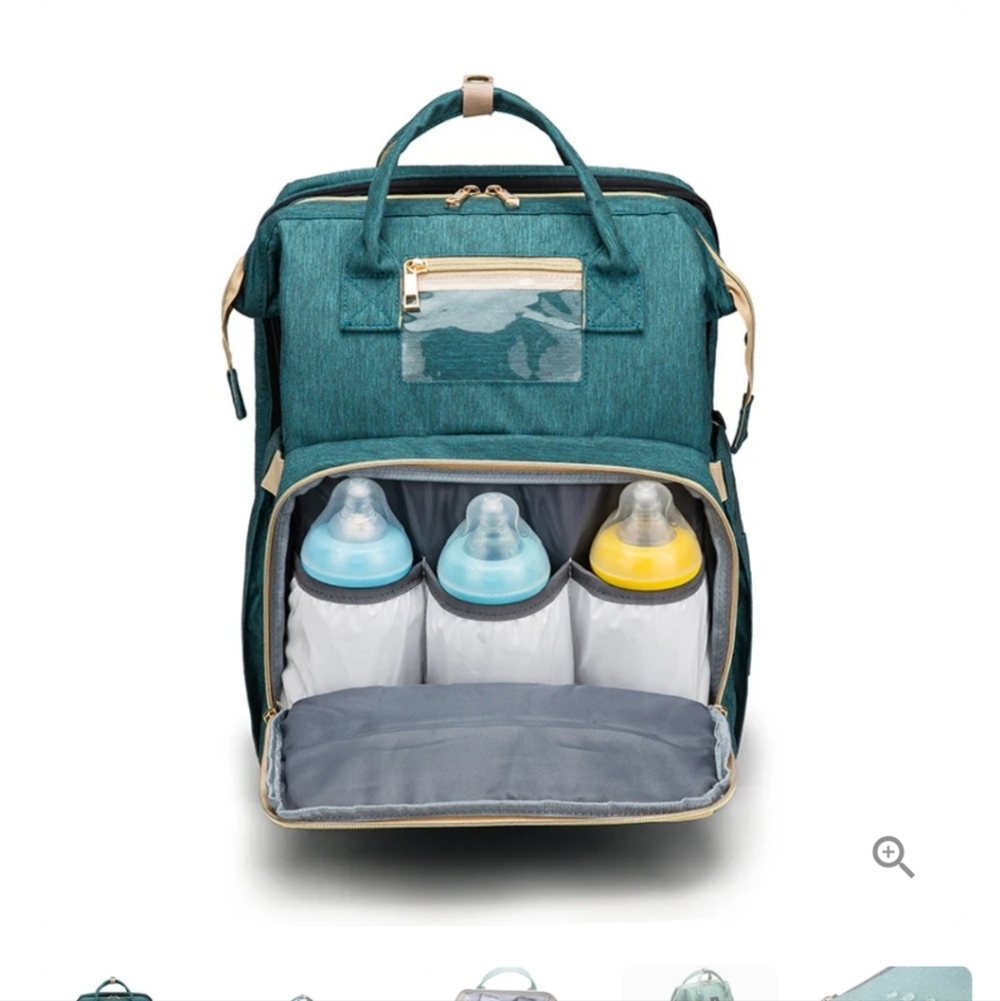 Green Diaper Bag with Bed - Picture 11 of 12